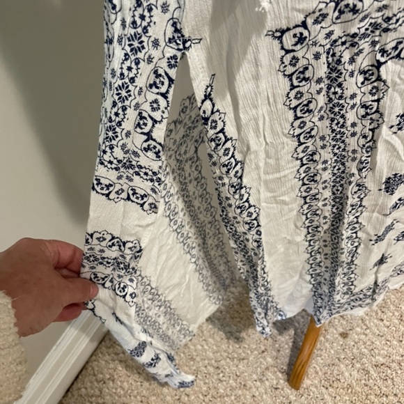 Blue & White Gauze Cover Up - Picture 5 of 7